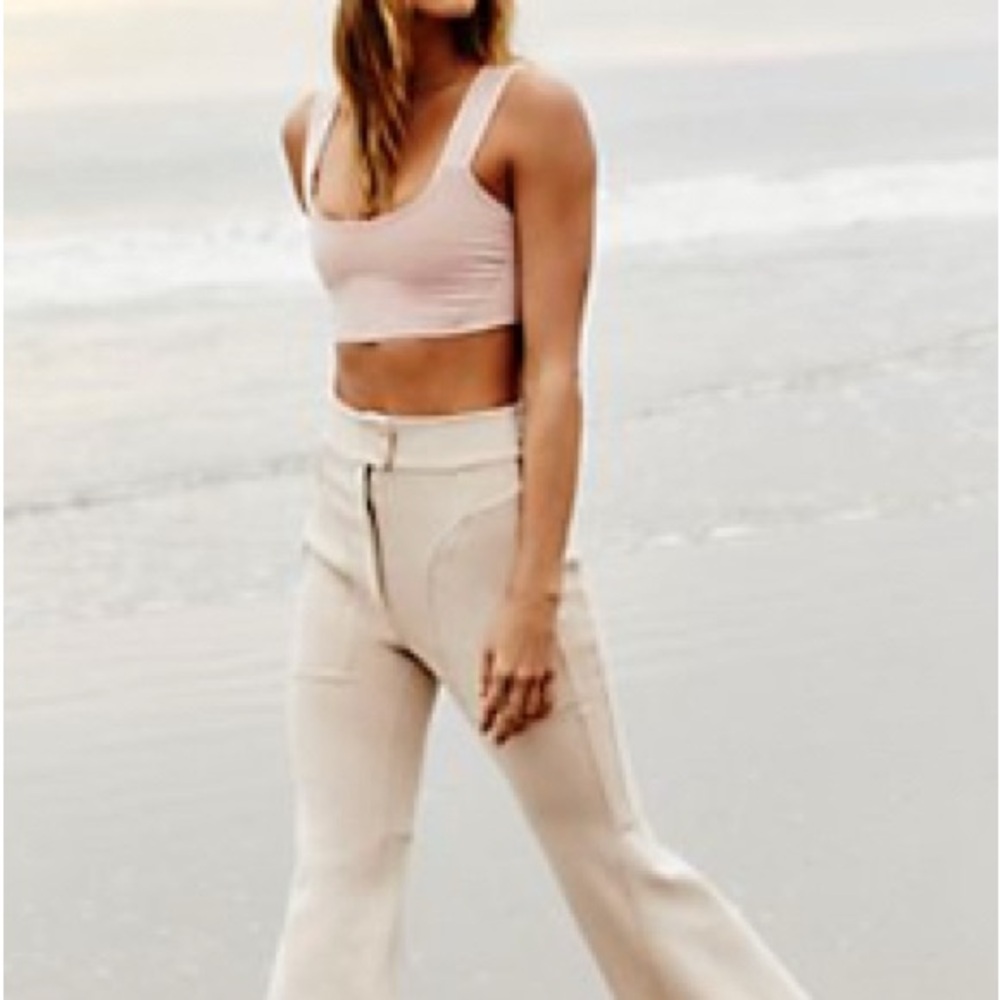 Free People Cream Flared Pants